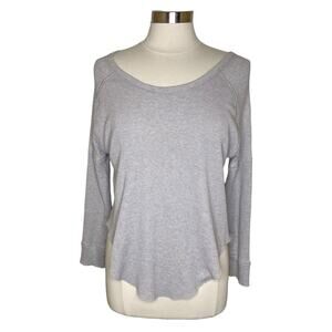 Aritzia TNA Alder Thermal Waffle Knit Long Sleeve Top Women’s Size Small Gray
